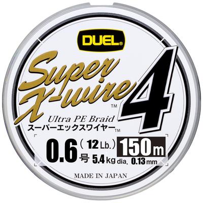 DUEL PE Super Line, 0.6 X-wire 4, 150м, 0.6, S, Серебристый, H3579-S