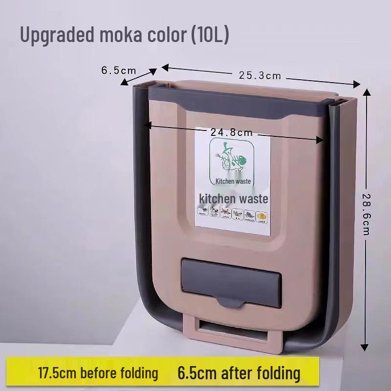 Wall-Mounted Folding Trash Can: Door-Hanging Waste Bin for Kitchen, Car & Home