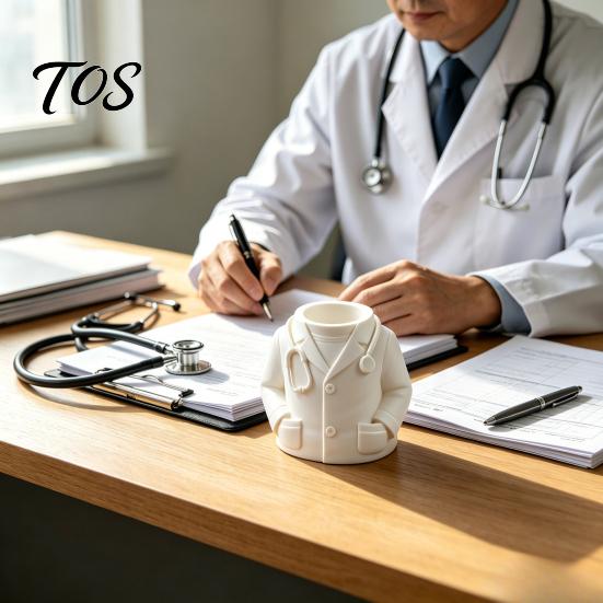 Medical Theme Gift for Doctor Nurse Shape Pen Holder, 3D Print Resin Stationery Organizer, Cup Clinic with Weighted Base, Large Capacity Office