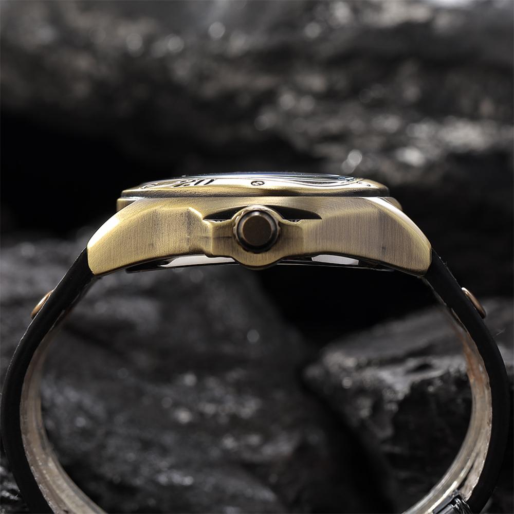 New Stylish Triangle Men's Mechanical Watch Casual Bronze Retro Automatic Mechanical Watch