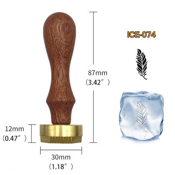 Ice Stamp With Removable Brass Head & Wood Handle - Vintage 1.18" Branding for Cubes, Cocktails, Whiskey, Mojito Drinks - Bar Making DIY Crafting