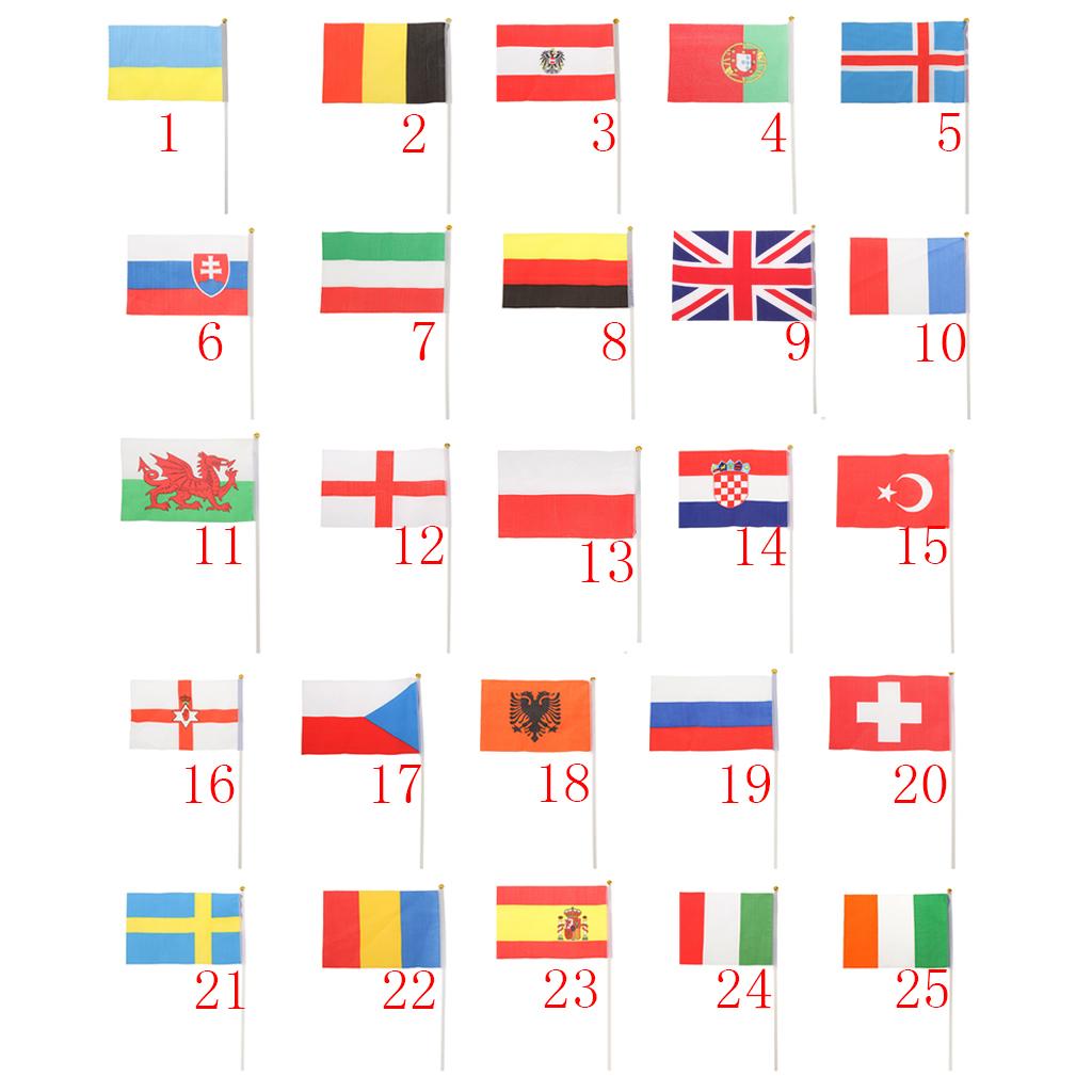Польша Флаг страны с махалкой 14 x 21 см Упаковка 12 шт.