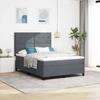 LED Box Spring Bed with Mattress Dark Gray 140 x 190 cm Velvet