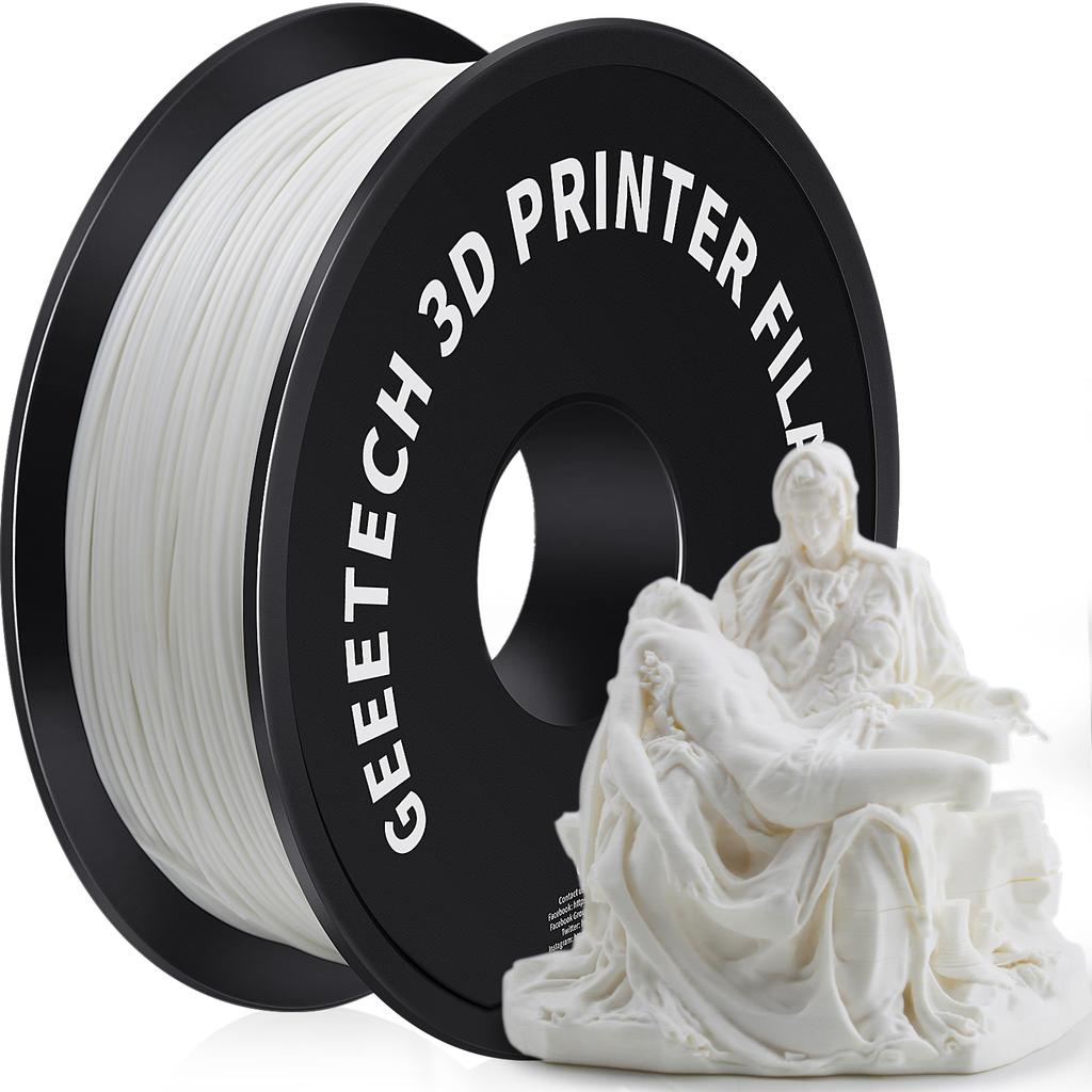Geeetech ABS+ 3D Filament 1.75mm 1KG Plastic, 3D Printer Material, Tangle-Free, Non-Toxic, Vacuum Packaging White Black