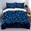 3Pcs Navy Blue Geometric Bedding Set, Abstract Shapes Print Duvet Cover + 2 Pillowcases, Minimalist Decor