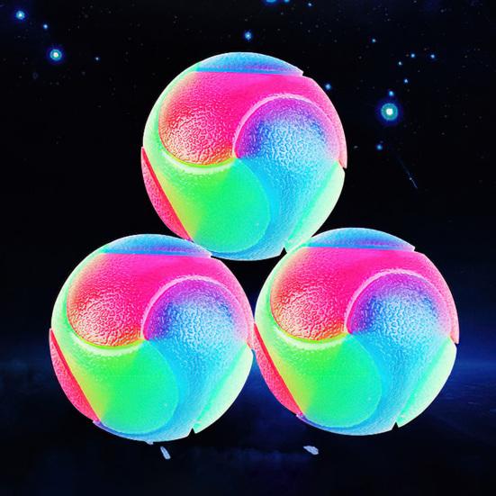 Эластичный игрушечный мяч для домашних животных, хорошая прочность, светящийся, устойчивый к укусам, мигающий отскок, компаньон для домашних животных