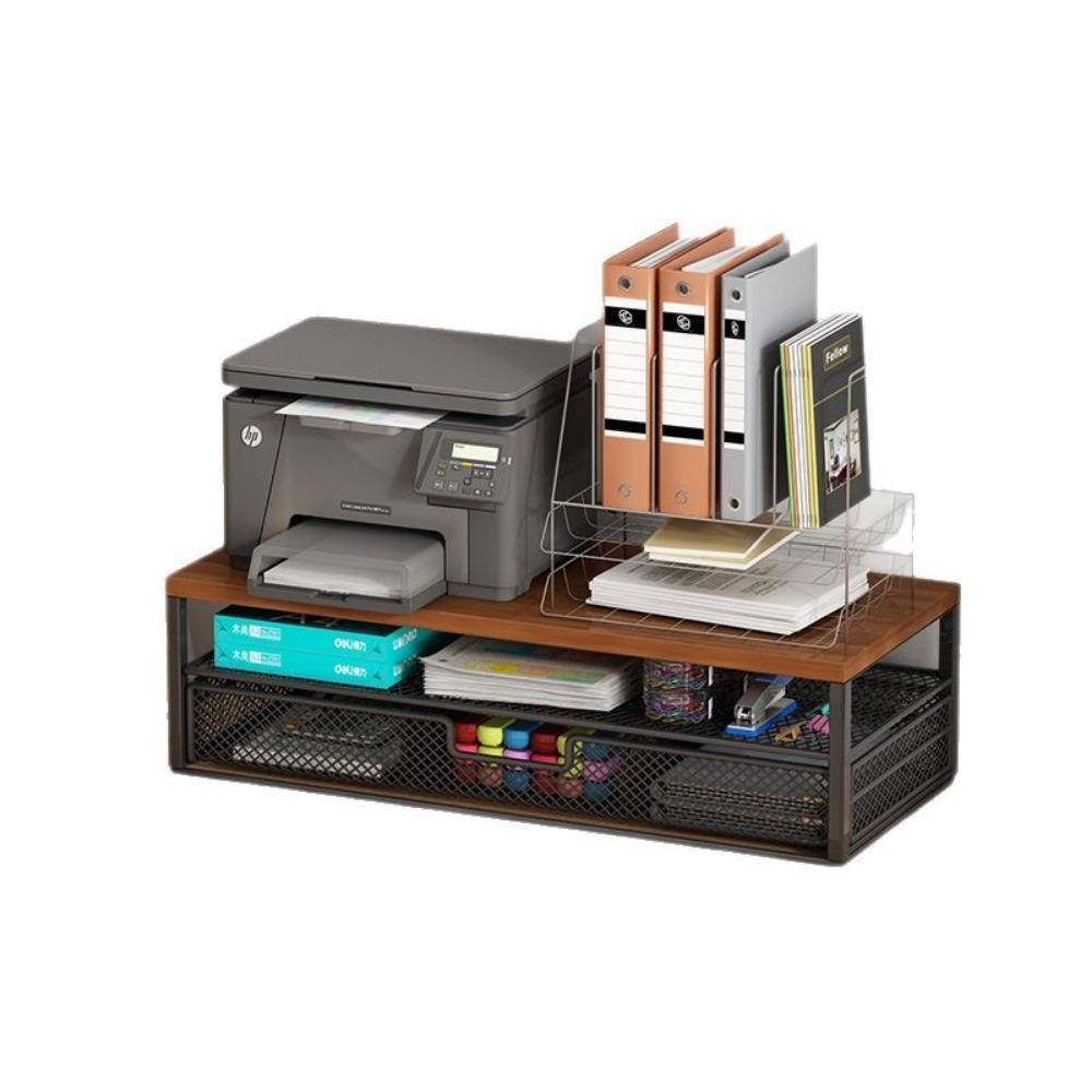 2-Tier Design Computer Monitor Stand Metal Mesh Laptop Computer Storage Shelf  Home