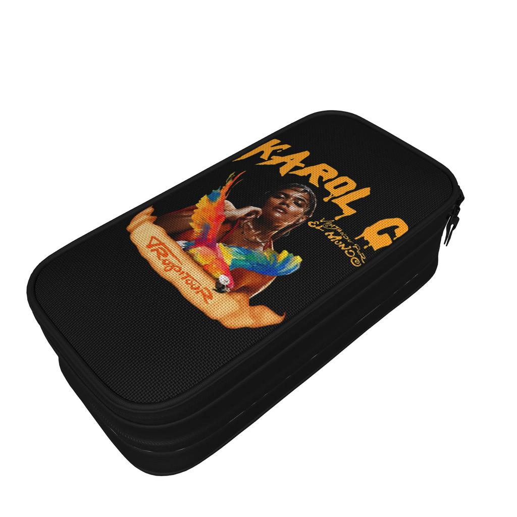 Classic Karol G Viajando Por El Mundo Tropitour Pencil Case Pencilcases Pen for Student Bag Students School Gift Stationery