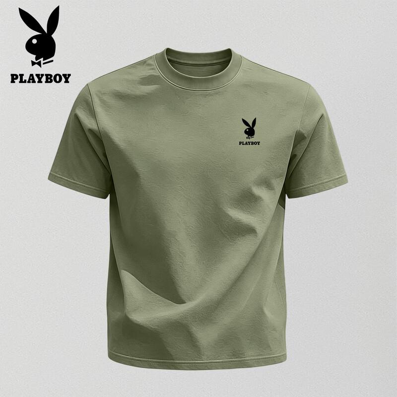 PLAYBOY Мужская футболка с коротким рукавом из чистого хлопка