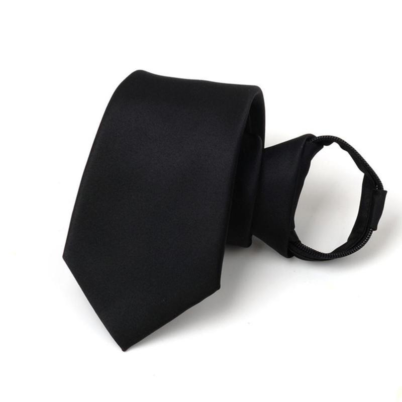 Black Clip On Tie Security Tie Doorman Steward Matte Black Funeral Tie