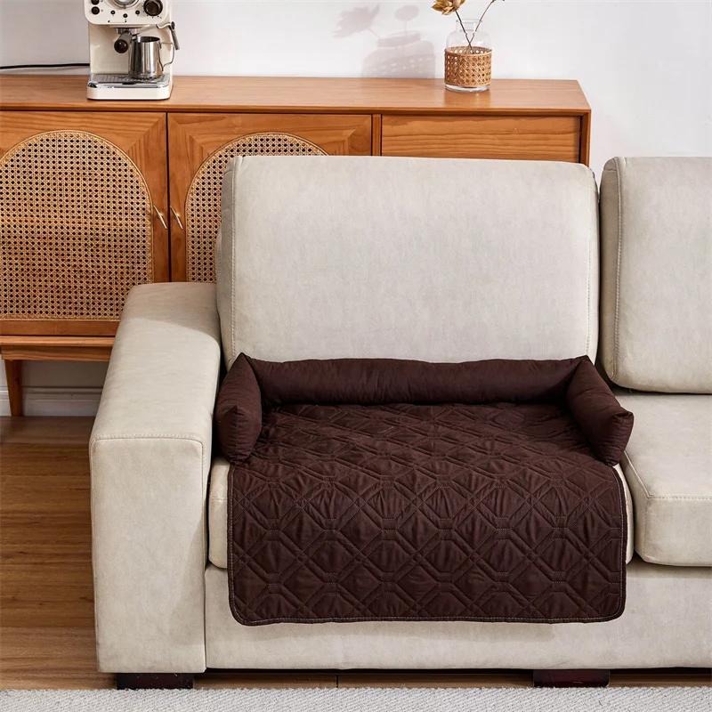 Коврик для кровати для собак, кошек, домашних животных, спальные кровати с подушкой для маленьких и средних собак, теплое гнездо, стеганый плед, успокаивающий коврик для кровати для собак, съемный