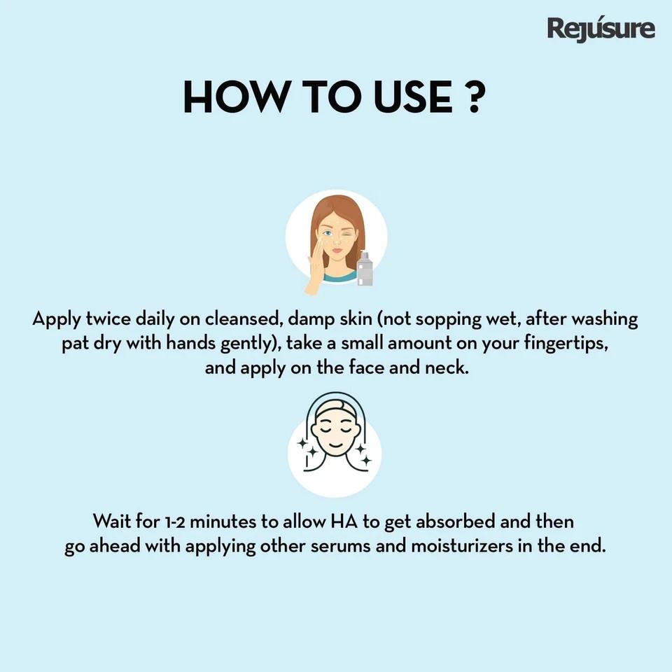 Rejusure 2% Hyaluronic Acid, Vitamin B5 Facial Serum For Brightening Skin 30ml