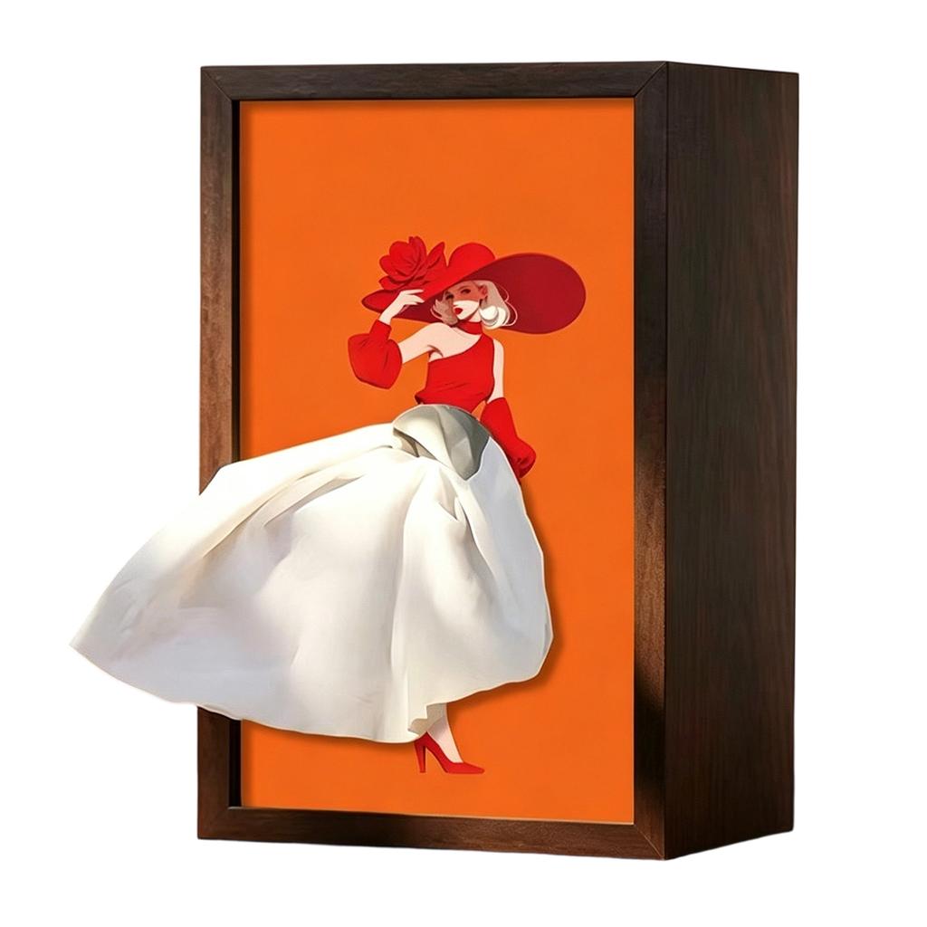Ballet Girl Art Decorative Tissue Holder Lady Dress Design Tissue Box Wood Tissue Case for Office Countertops Living Room