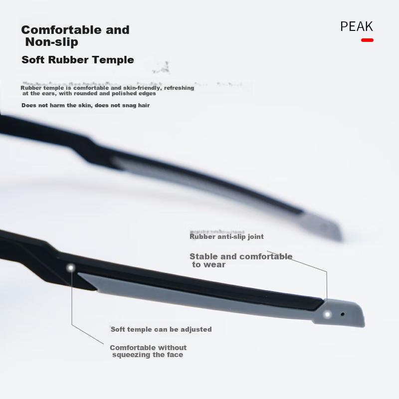 PEAK Cycling Glasses, Photochromic,, Outdoor Sports, Running, Bicycle Riding, Windproof, Sandproof, Day And Night Use, Protective Eyewear