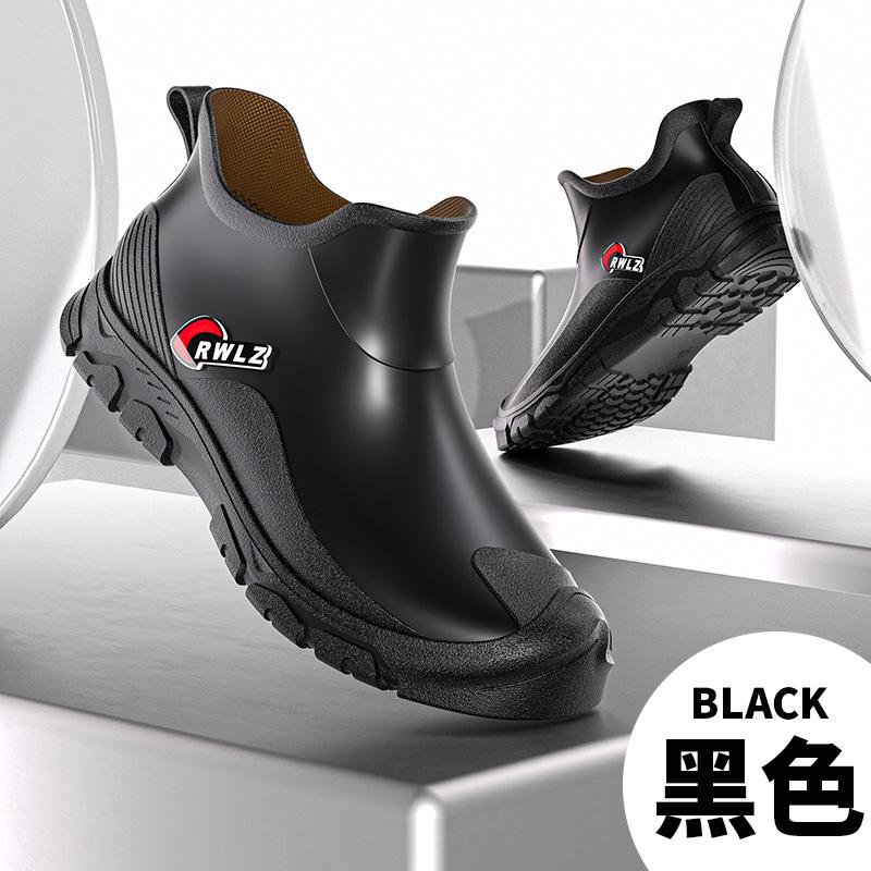 Короткие резиновые сапоги модные мужские водонепроницаемые резиновые туфли для кухни износостойкие мягкие подошвы легкие резиновые сапоги мужские водонепроницаемые сапоги