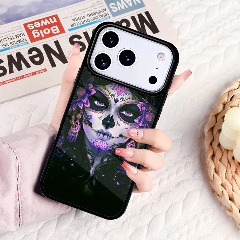 Чехол для телефона Catrina Красивая Девушка Роза Череп для IPhone 17 16e 15 14 13 12 11 Pro Max Air Mini Мягкий Защитный Чехол