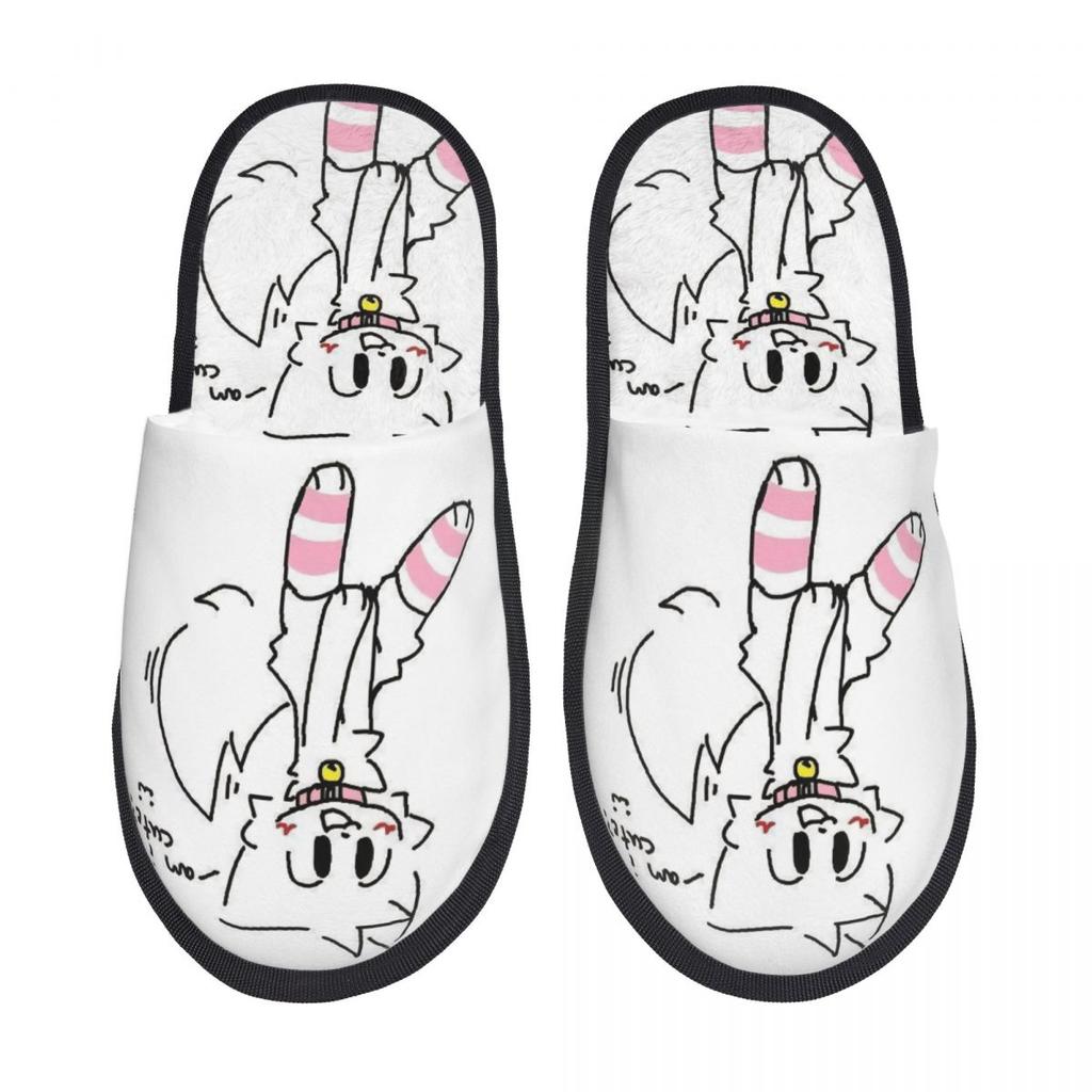 Boykisser Silly Cat House Slippers Non Slip Cartoon Cozy Household Fur Slippers Slides Living Room