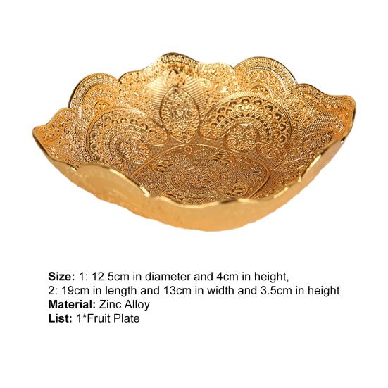 Поднос для фруктов золотого цвета с прозрачной текстурой из цинкового сплава, стол для вечеринок, чаша для конфет для помещения