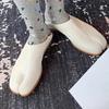 Sheepskin Version~ Split-toed Shoes Women's Flat Bottom Retro Personality Niche Design Horseshoe Shoes Lazy One Pedal Pig's Trotters Single Shoes