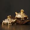 Gold-plated Lucky Money Ceramic Turtle, Home Decoration Artifact, Simplicity TV Desktop Wine Cabinet, Originality Gifts