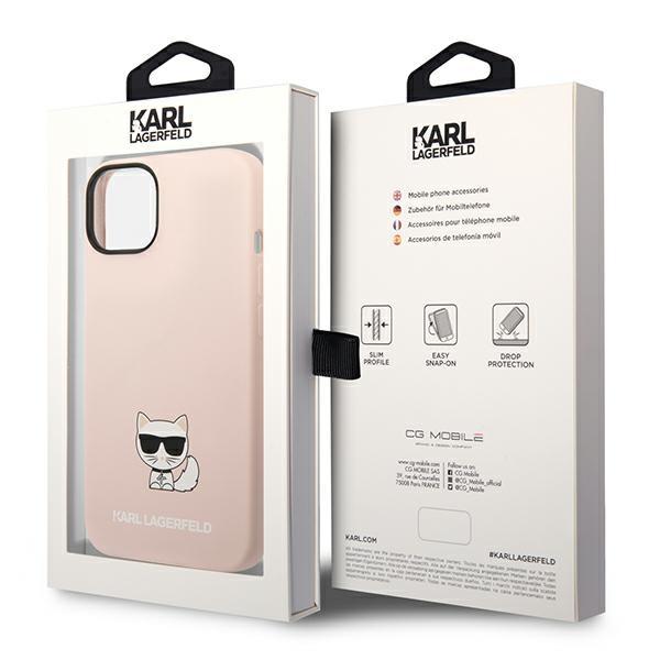 Etui do iPhone 14 Plus Karl Lagerfeld Choupette Silikonowe Jasnoróżowe