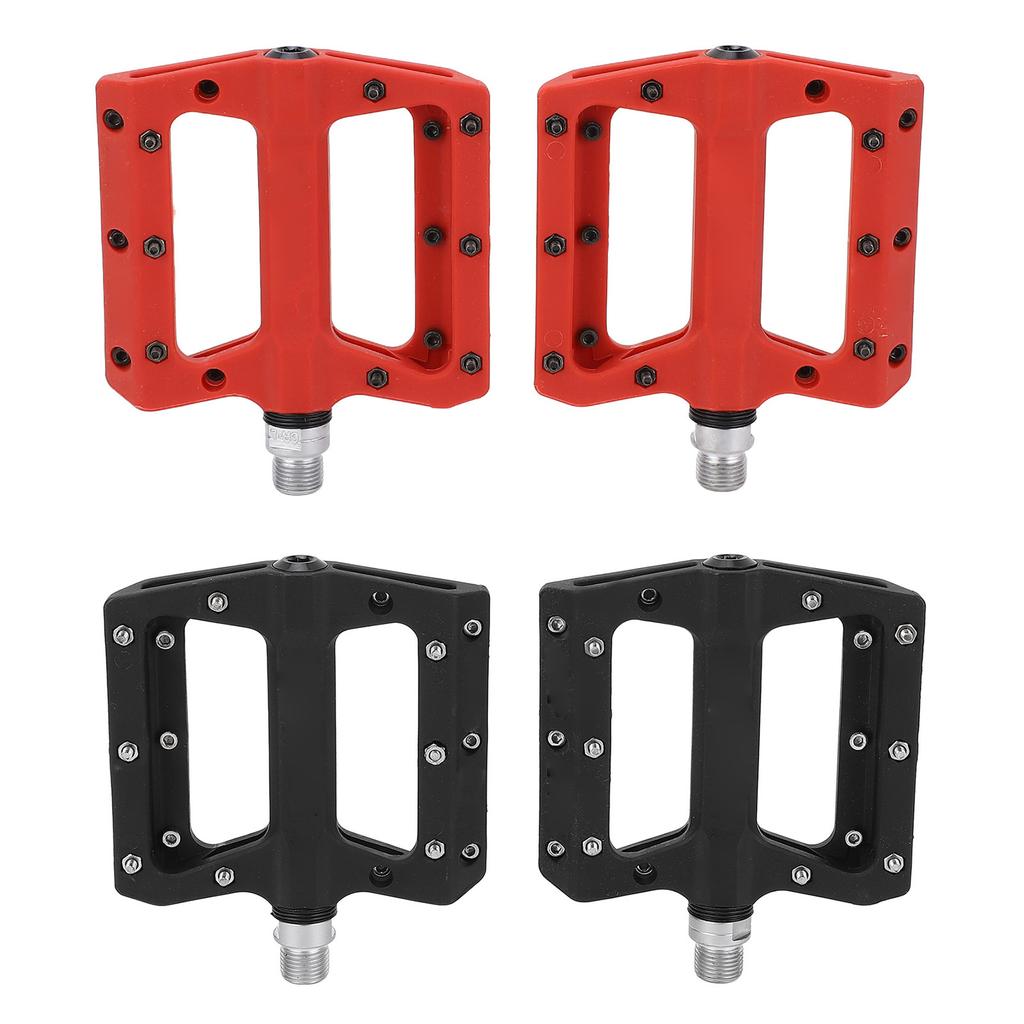 2 шт. велосипедные педали двухсторонние противоскользящие гвозди легкие нейлоновые высокоскоростные подшипники набор велосипедных педалей