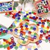 100/300/500pcs Mixed Color Mosaic Tiles, Square Crystal Glass Mosaic, Are Colored Glass Art, Handmade Crafts, and Home Decoration
