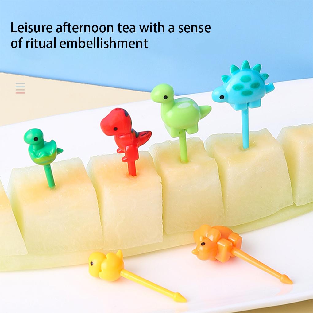 Упаковка из 6 мини-вилок для фруктов, торта, салата, десерта, вилок, пластиковых украшений, детских блюд, животных, мультфильмов, баров, вечеринок