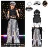 Girls Jazz Dance Costume Set Kids Hip Hop Performance Outfit Sequined Pants Top
