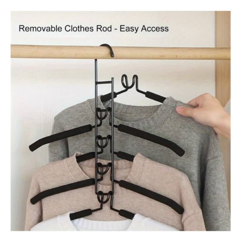 Modern Minimalist Multi Layer Clothes Hanger With Anti Slip Design For Laundry Room