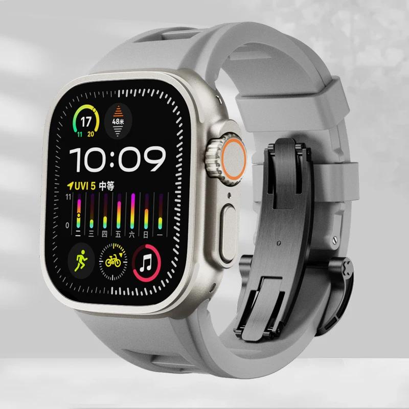 Классический мягкий силиконовый ремешок для Apple Watch Ultra 2 49 мм 45 мм 44 мм 42 мм спортивный силиконовый браслет для IWatch Series 9 8 7 6 5 4 SE Correa