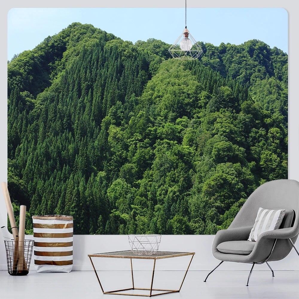 Лесное растение, листья, психоделическая сцена, домашнее художественное украшение, гобелен, богемное украшение, коврик для йоги, украшение комнаты, настенное украшение