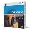 D'Addario Acoustic Guitar Strings, 8020 Bronze Light, .012-.053, EJ11-3D, 3-Pack