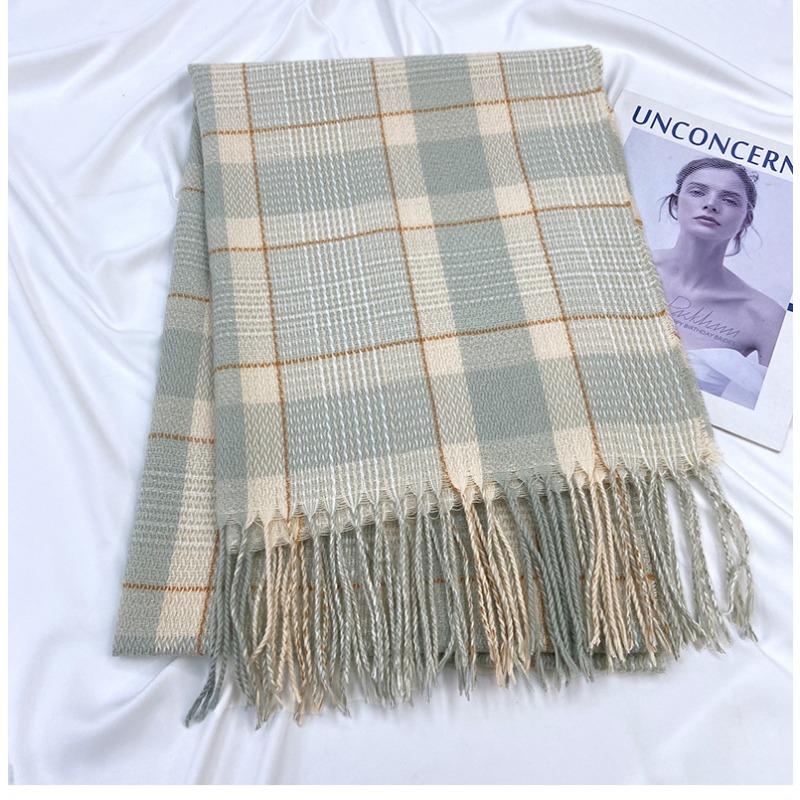 Women Scarf Winter Warm Plaid Shawl Unisex Women's Tassel Pashmina Ladies Cashmere Wrap Female Luxury Stoles Male Thick Neckerchief