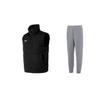 Solid Color Stand Collar Outdoor Running Casual Down Vest Breathable Casual Knitted Sports Pants Set 23600803-001+23600704-014
