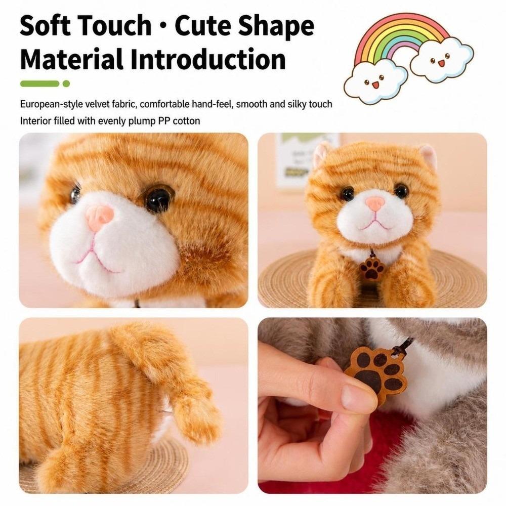 Fluffy Simulation Cat Plush Doll Soft Kitten Cuddle Pillow Cat Stuffed Animals Kids Birthday Gift