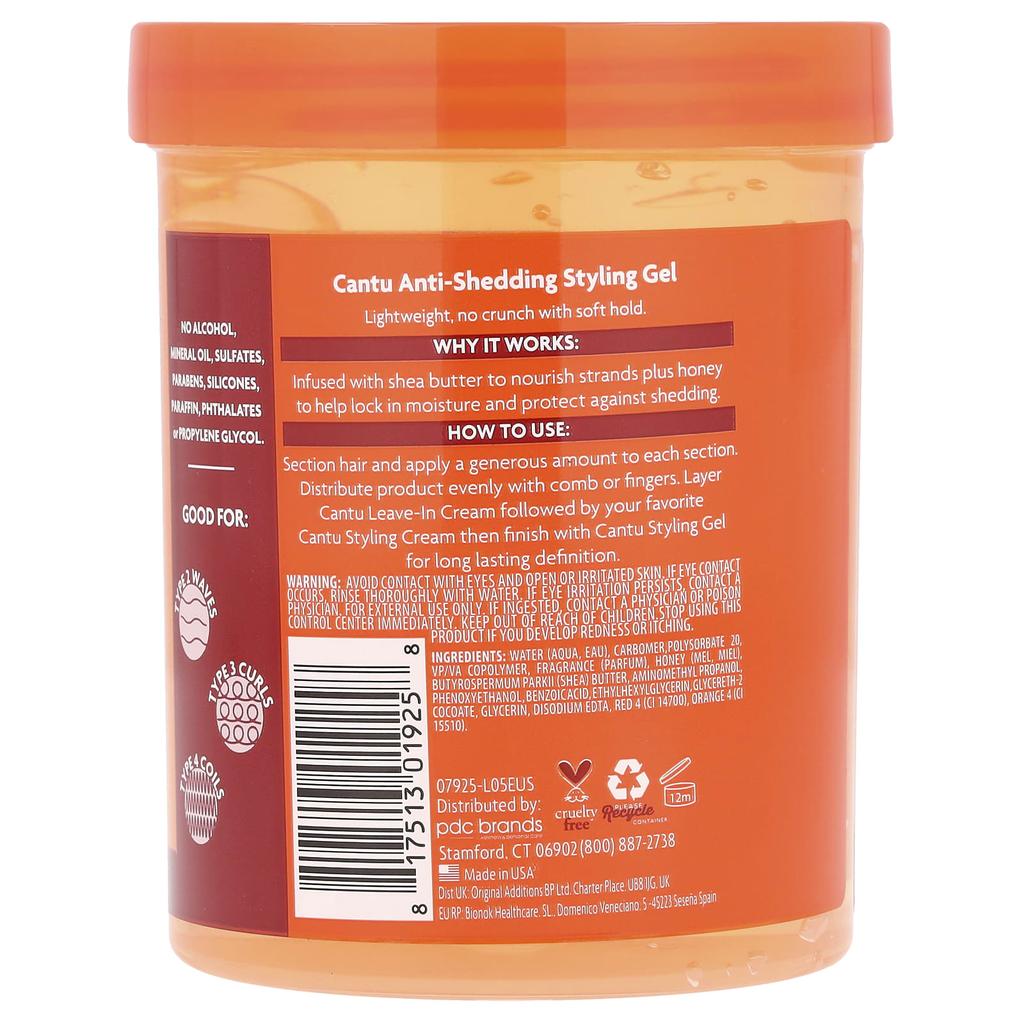 Shea Butter, Anti-Shedding Styling Gel, With Honey, Strong Hold, 524G(18.5Oz)