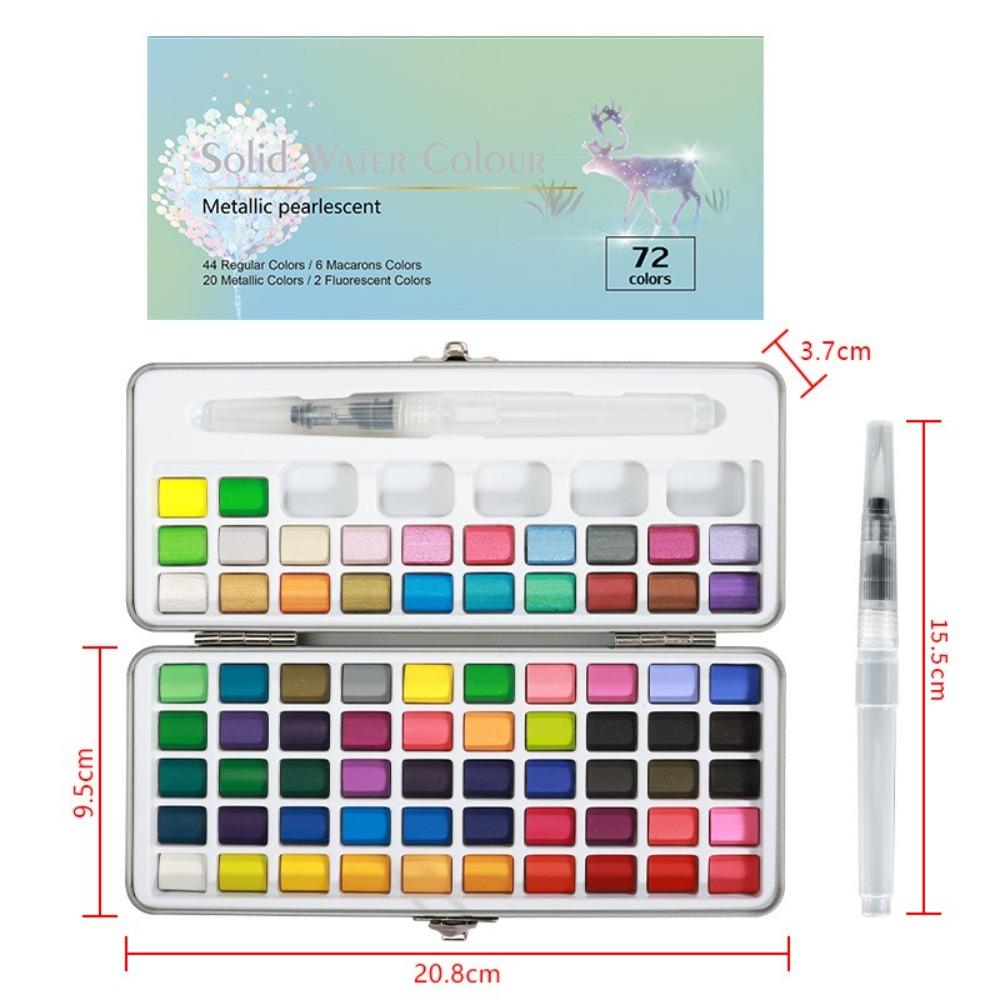 Mini-portable Solid Watercolor Pigment with Carrying Case Water Color Set  for Artists Painting