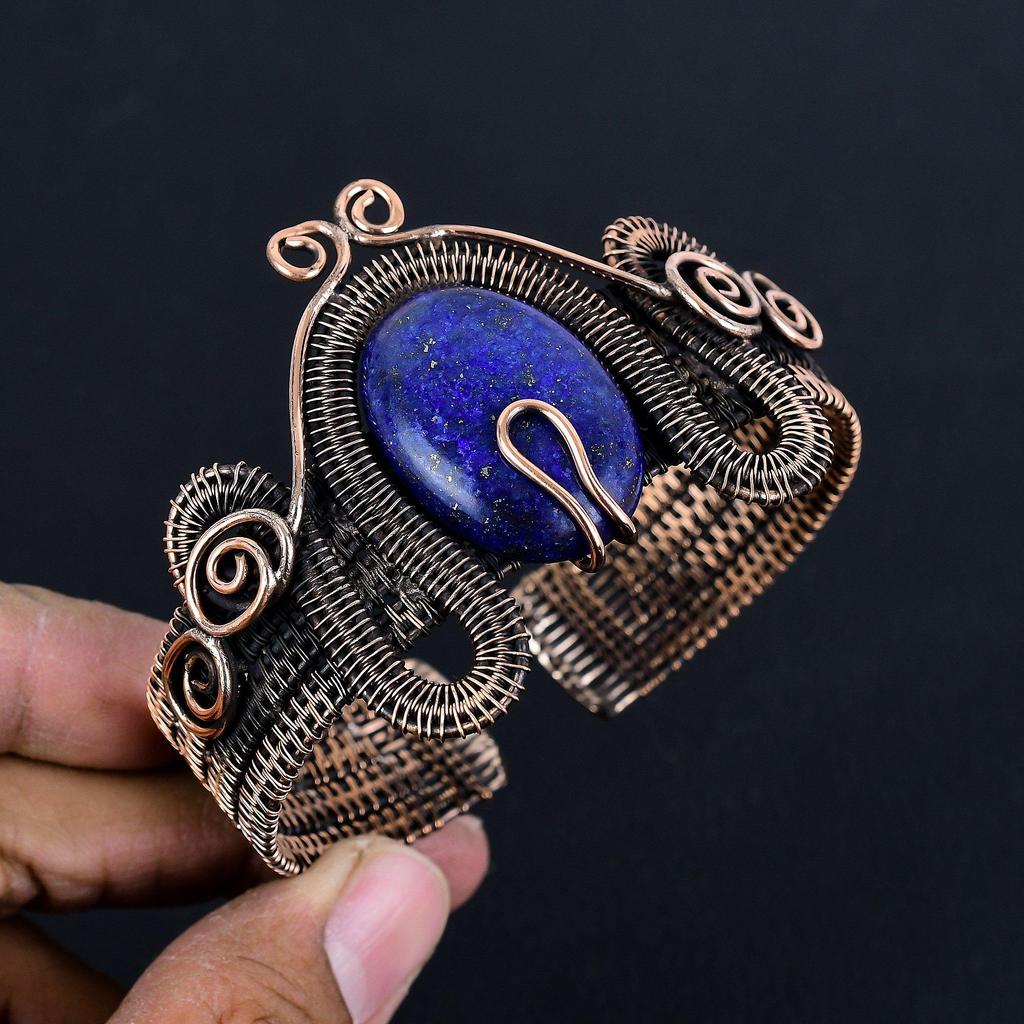Lapis Lazuli Bangle Handmade Jewelry, 925 Solid Sterling Silver Bangle Designer Gemstone Jewelry Bangle, Gift For Mom