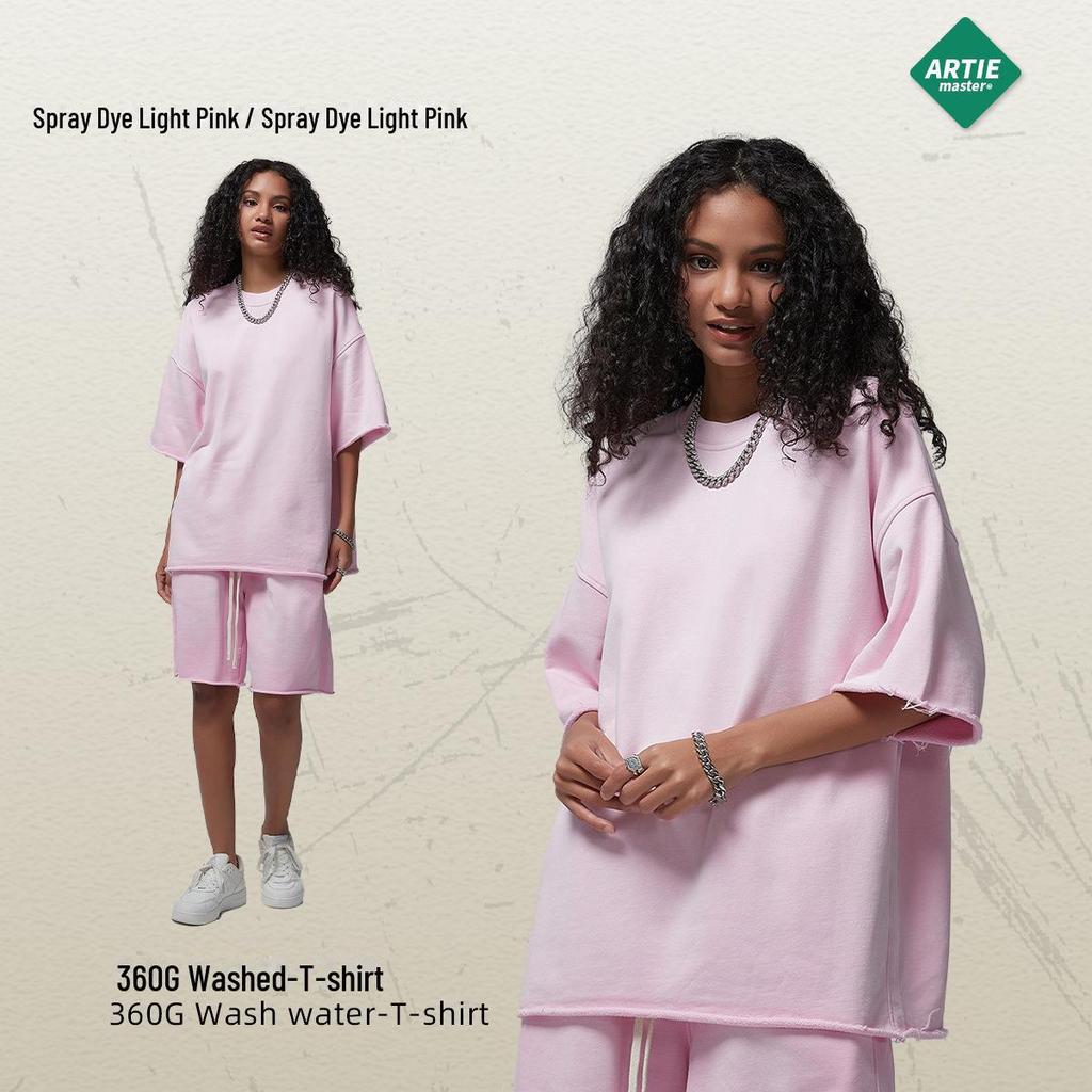 Мужская летняя футболка ARTIE белого цвета с эффектом потертости, окрашенная распылением | Коллекция 2024 г.