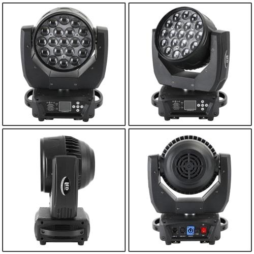 Frezon Stage Lighting, High-Brightness 19x15W LED RGBW Moving Light, 4-in-1 DMX, 0-100% Linear Dimming, 540 Pan, 250 Tilt, Japanese Instruction Manu