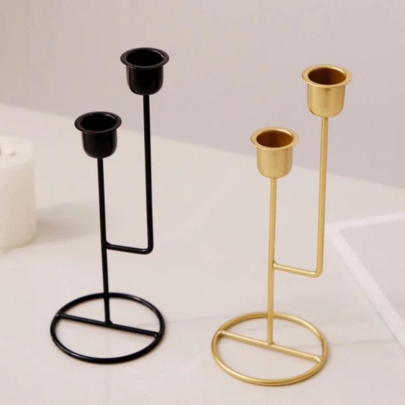 2 шт. подсвечники из металла в европейском стиле, модные подсвечники для свадебного стола, изысканные подсвечники для рождественского стола
