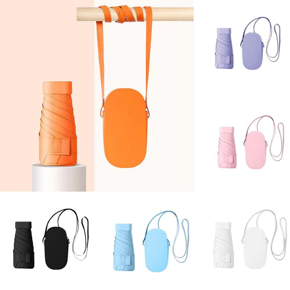 Защита от УФ-лучей Портативный Солнцезащитный Зонт Слинг Чехол из ПУ Кожи Дорожный Зонт от Дождя Для Улицы