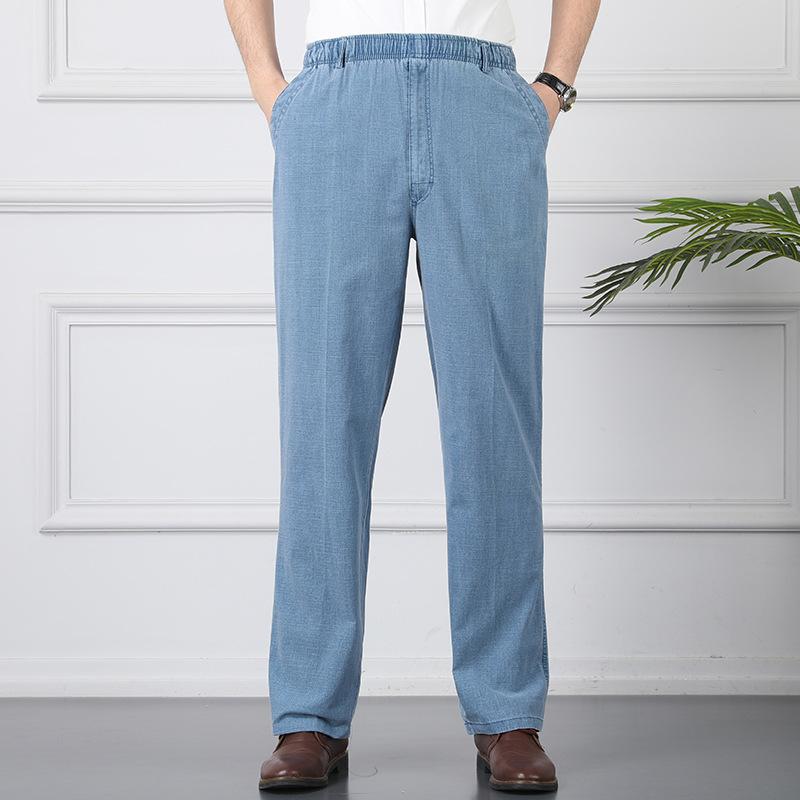 Большие размеры осень-лето повседневные брюки из натурального хлопка и льна с высокой талией большого размера льняные дышащие свободные мужские брюки