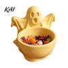 Cute Macaron Color Trinket Dish 3D Printed Ghost Candy Bowl for Halloween Party Decorations, Multi-functional Desktop Storage Home Decor Organizer