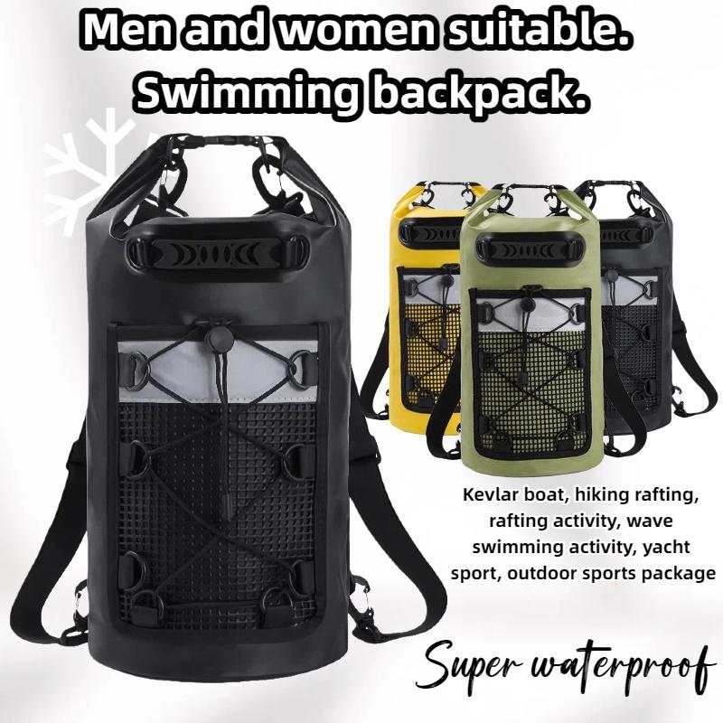 30L Floating Dry Bag for Kayaking Swimming Beach Waterproof Water Sports Rafting Boating Backpack Mesh Kayak Roll Top Travel Bag