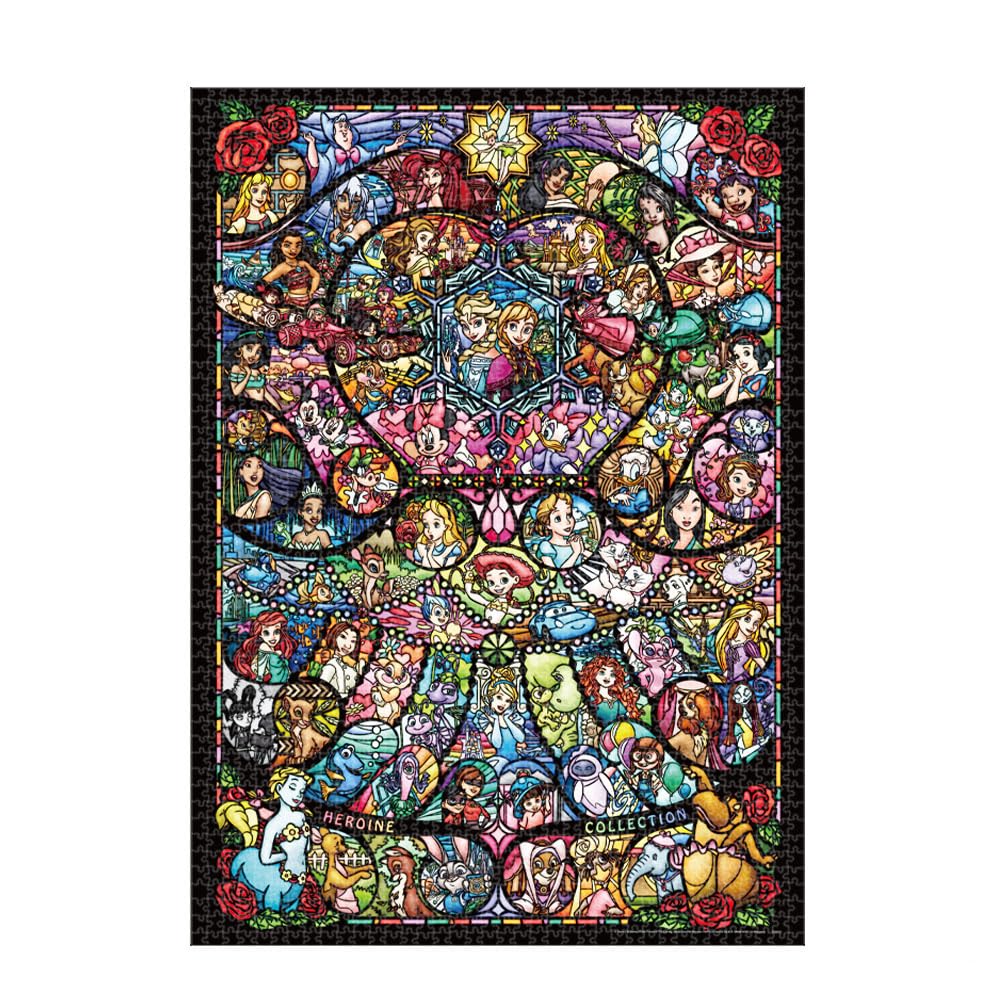 2000-piece jigsaw puzzle Disney & Disney Pixar Heroine Collection Stained Glass (73x102cm)