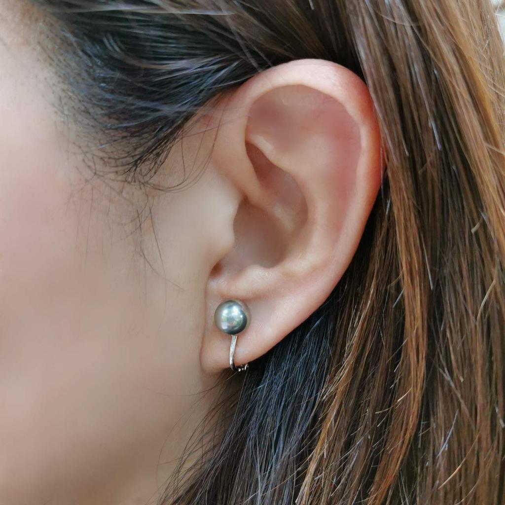 By Yumi Pearl Large Suitable for Ceremonial Made In Japan [Produced Katsura] Earrings, 8mm, Ladies, Popular, Large, Occasions, Long-term Wear,