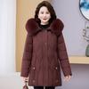 New middle-aged and elderly cotton-padded clothes for women, medium and long styles for the elderly, large-size mother-padded jackets, winter jackets,