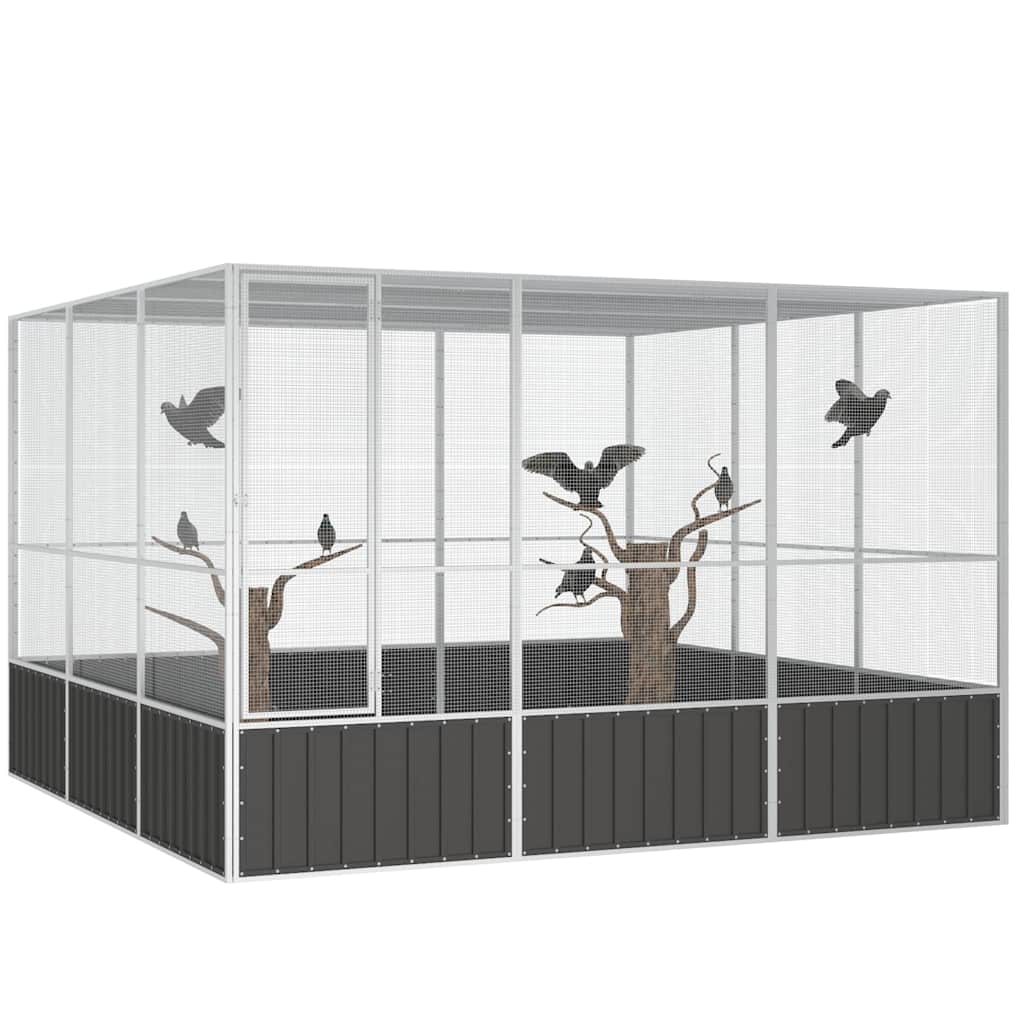 Vidaxl Woliera, Antracytowa, 302,5X324,5X211,5 Cm, Galwanizowana Stal